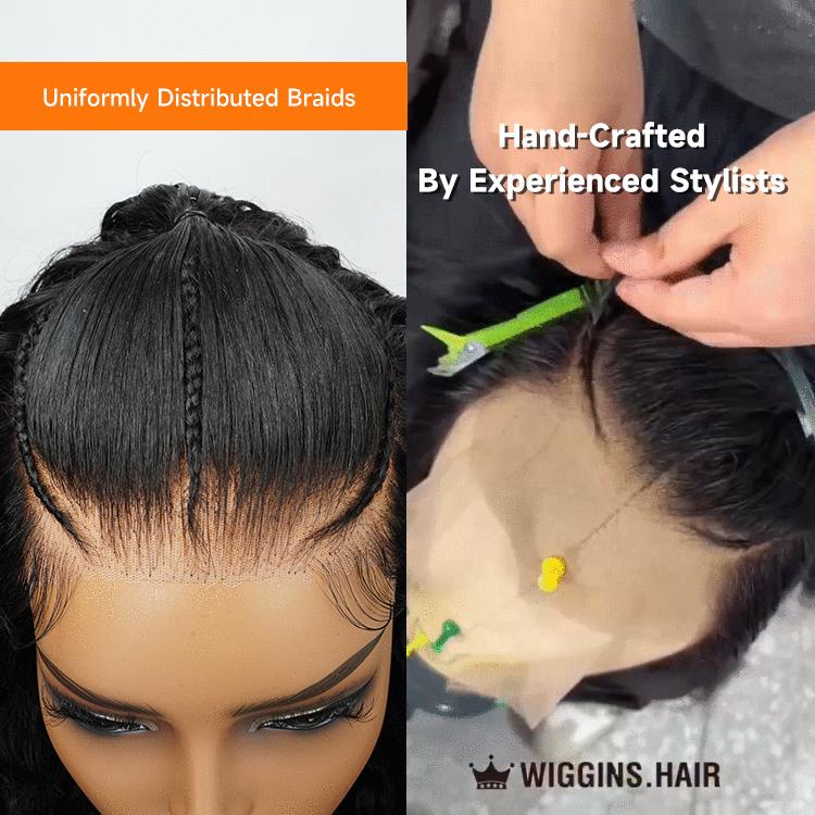 [Clearance Sale] Wiggins Hair 250% Stylist Wig Pre Braided Lace Front Wigs Pre Cut Lace Wig Human Hair Water Wave 13x4 Lace Closure Wigs