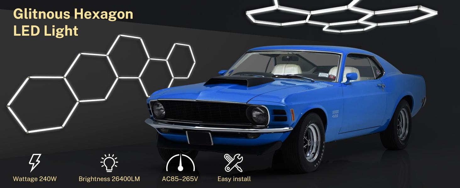 【Stock Running Low】White Hexagonal Garage Light – Multiple Hole Options (1, 3, or 5) for Bright, Efficient Lighting in Any Space