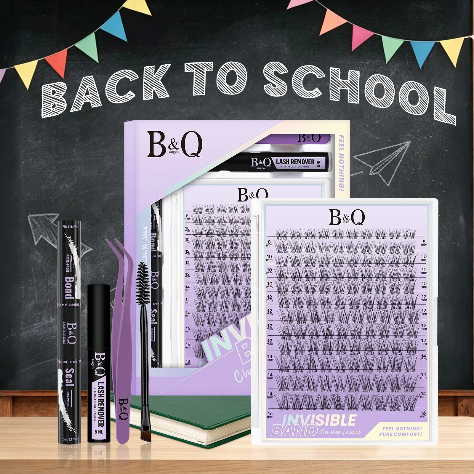 Flora Kit l B&Q Angel Lashes Style,Ultra-Thin Invisible Band Natural Look Cluster,Less is More,Featherlight and Wispy Eyelash for DIY Extensions,C Curl 8-18mix Lightweight Fake Lash Makeup Cosmetic #tiktokshopmemorialday #dealsforyoudays,back to school
