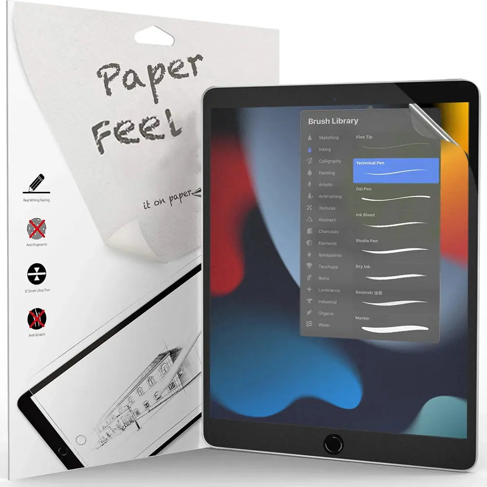 Paperfeel Non-Glass Tablet Screen Protector for iPad 9th/8th/7th/6th, Air 5th/4th, 10th Pro, 11in/10.5in/9.7in, Mini 4th/5th/6th Generations