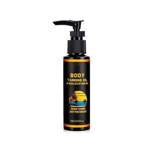 Tanning Oil, Tanning Fast Bronzer, Suitable for Sunbathing or Indoors, Natural Ingredients, Deep and Long-lasting Tan 100ML