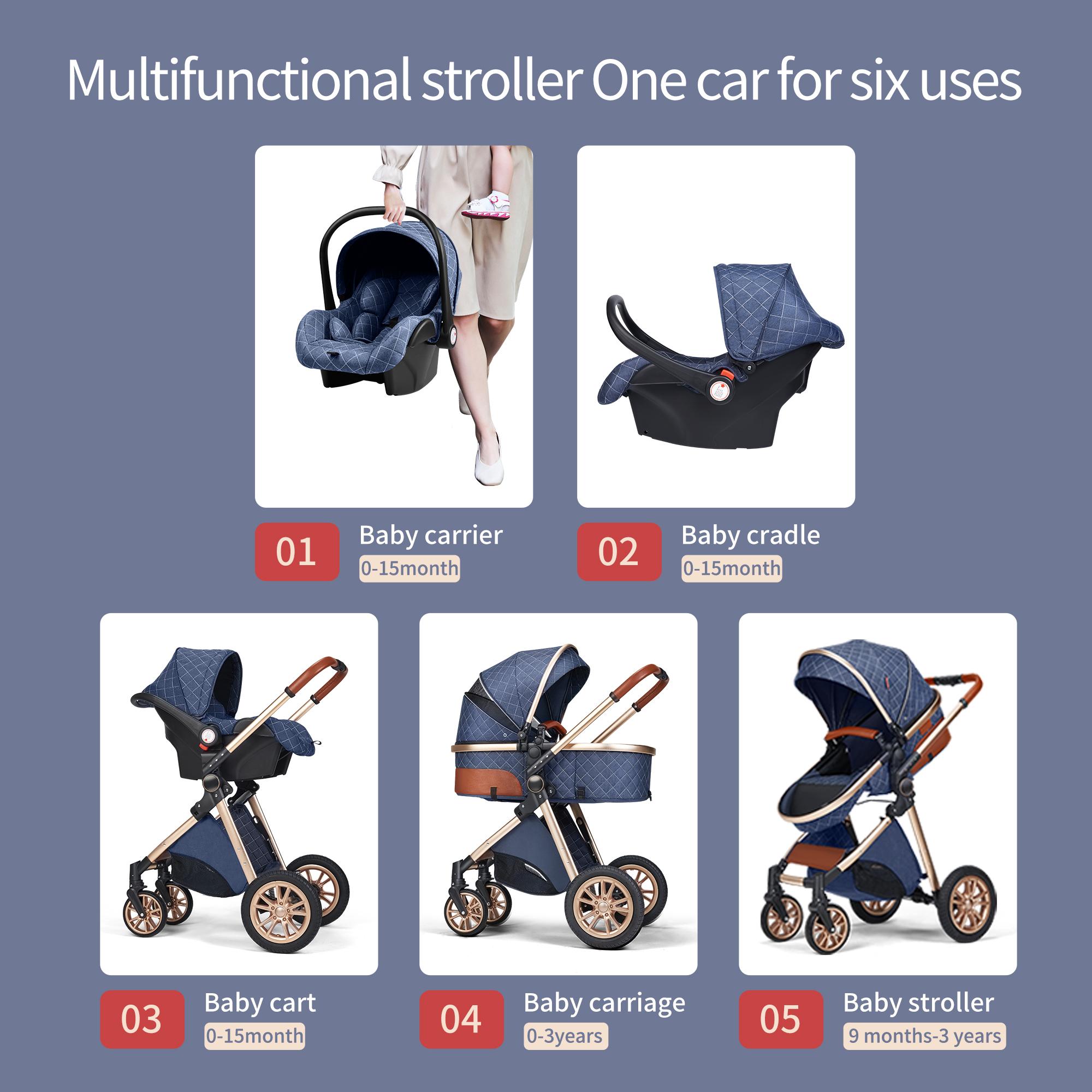 Comfort Multi-Functional Baby Stroller with 4-in-1 All-Purpose Design, Breathable Sun & Rain Protection Canopy, Multi-Angle Adjustable Seat, One-Click Folding & Storage, Perfect for Travel, Shopping & Outdoor Activities lightweight car hip