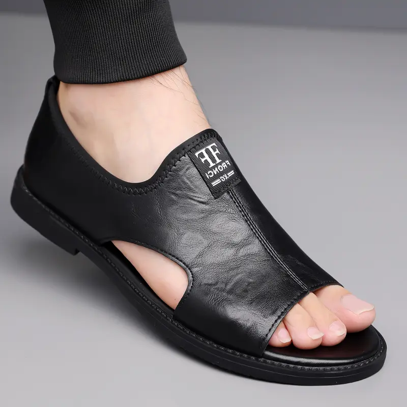 Men's Sandals Arch Support Comfort Slip On Summer Beach Sandals with Soft Leather Upper, Sandal Footwear, Stylish Casual Sandals