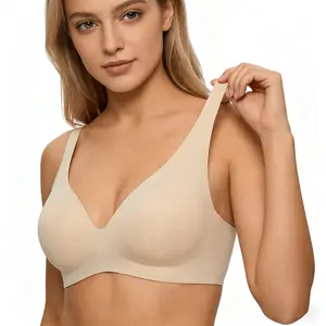 Jelly Wireless Bralettes compression T-Shirt support Bikini Plus Size Night Balconette breathable sport steel woman comfortable wireless bra  leopard push beautiful back design full soft daily wear solid deep v statement seamless Padded No-Comparison