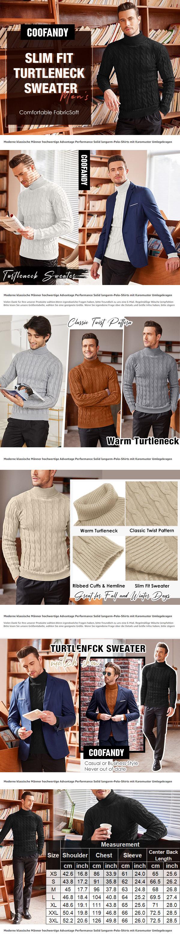Coofandy Men's Slim Fit Turtleneck Sweater Casual Twisted Knitted Pullover Sweaters Classic Long Sleeve Elastic Red Cable-Knit Pullover for Fall Winter Coofandy Men's Slim Fit Turtleneck Sweater Casual Twisted Knitted Pullover Sweaters Classic Long Sleeve Elastic Red Cable-Knit Pullover for Fall Winter