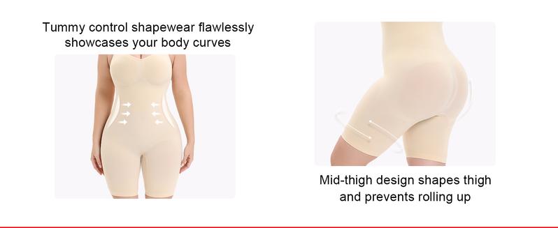 SHAPERX Tummy Control Seamless Shapewear Full Body Women's Bodysuit Ultra Stretch Fabric Customizable Fit Breathable Mesh Design Comfortable Fit