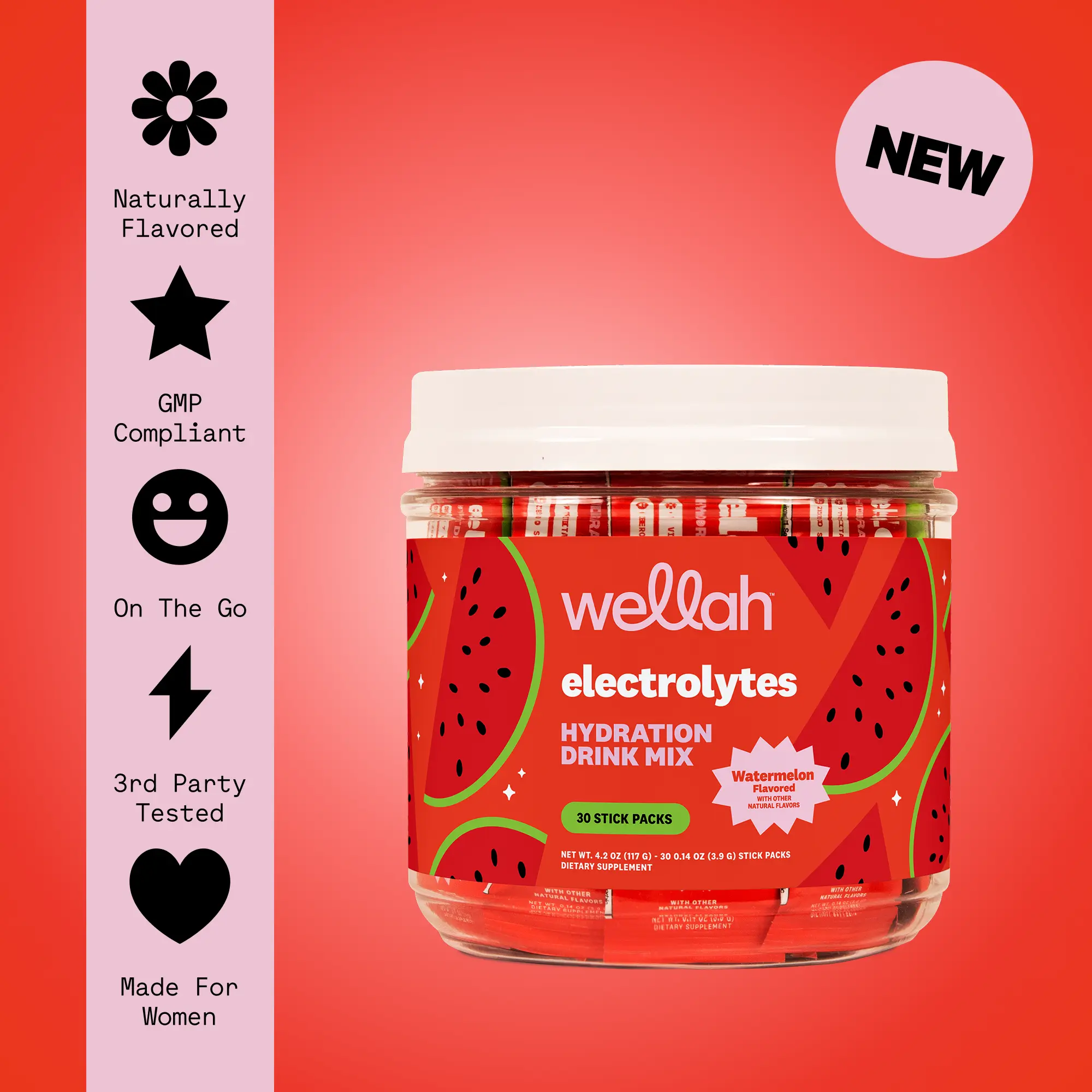 Electrolytes | 30 Servings Stick Packs | Hydration | Coconut Water, Salt, Minerals