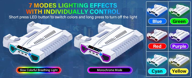 PS5 Cooling Station Charging Base with Upgraded Touch Screen for Standard/Slim/Pro, All-in-One Stand Compatible Disc/Digital, Dual Controller Charger,3-Level Cooling Fan, 3 USB Hub, Best Christmas Gift for Gamers
