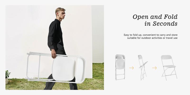 SweetFurniture Folding versatile seating with Leather Padding - Sturdy Metal Frame, Foldable and Easy to Store for Indoor and Outdoor Use at Office