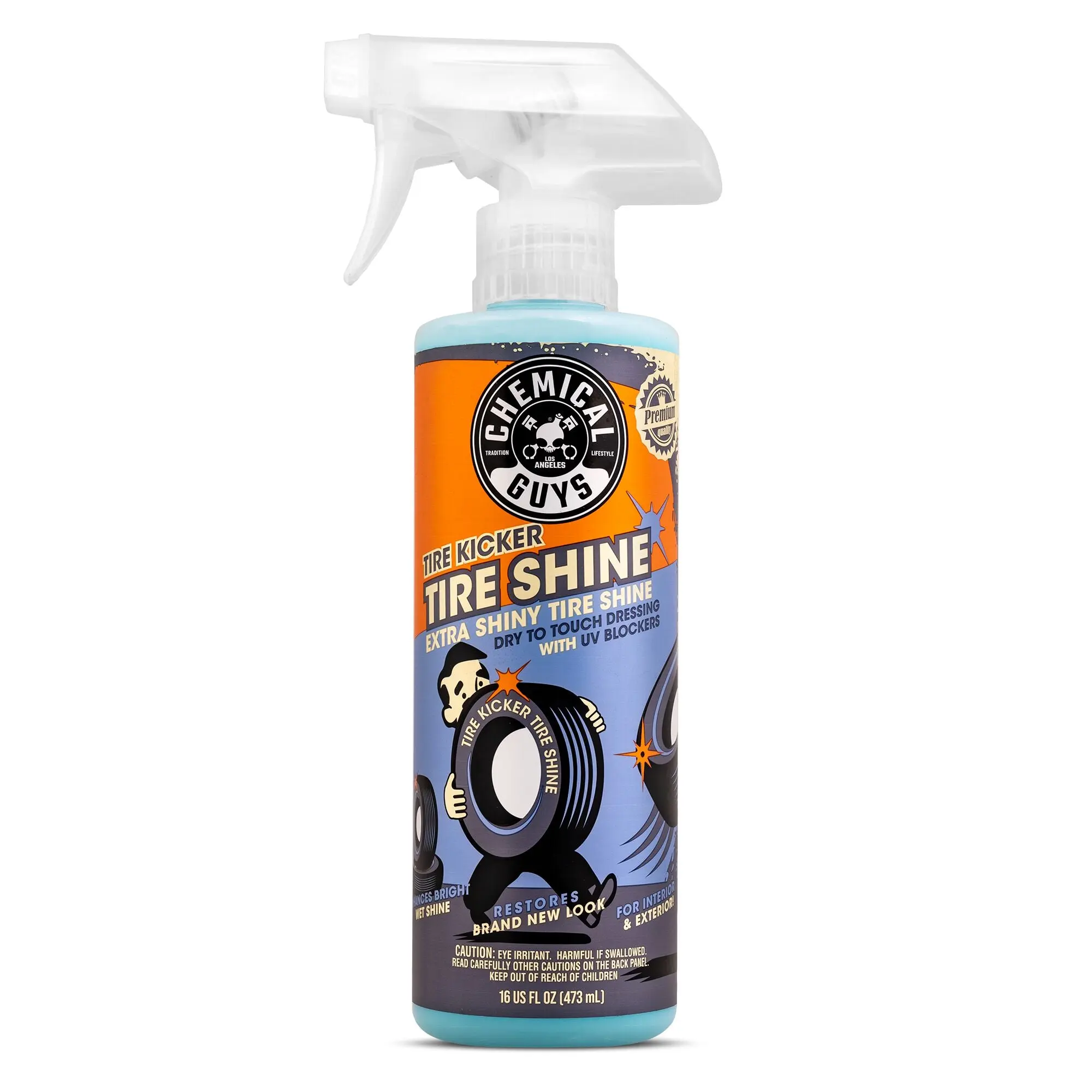 CHEMICAL GUYS Tire Kicker Bright Restorative Shine Tire Dressing - Water-Based, Non-Greasy, UV Protection, Prevents Fading/Cracking, Restores Deep Black (32 oz,16 oz,1 gal) for Cars, Trucks, Motorcycles, Trim, Plastic & Vinyl