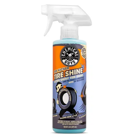 CHEMICAL GUYS Tire Kicker Bright Restorative Shine Dressing - Water-Based, Non-Greasy, UV Protection, Tire Coating, Dirt-Repellent, Engine Bay Safe, Deep Black Restore, Prevents Fading/Cracking (32 oz,16 oz,1 gal) for Cars/Trucks, Trim, Plastic & Vinyl