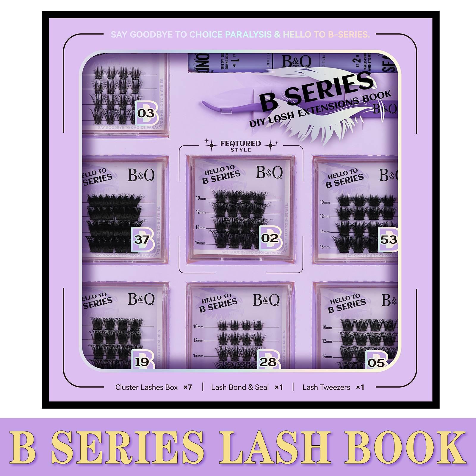 B&Q Classic Cateye Kit l B02,B03,B05 B19 B37 Lash kit,DIY Cateye Eyelashes Extension at Home Makeup Cosmetic Feb Stockup