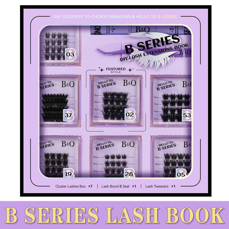 B&Q Classic Kit l B02,B03,B05 B19 B37 Lash kit,DIY Cateye Eyelashes Extension at Home Makeup Cosmetic Valentine Gif