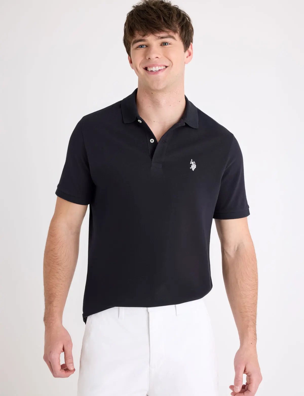 SOLID PIQUE SMALL LOGO POLO SHIRT