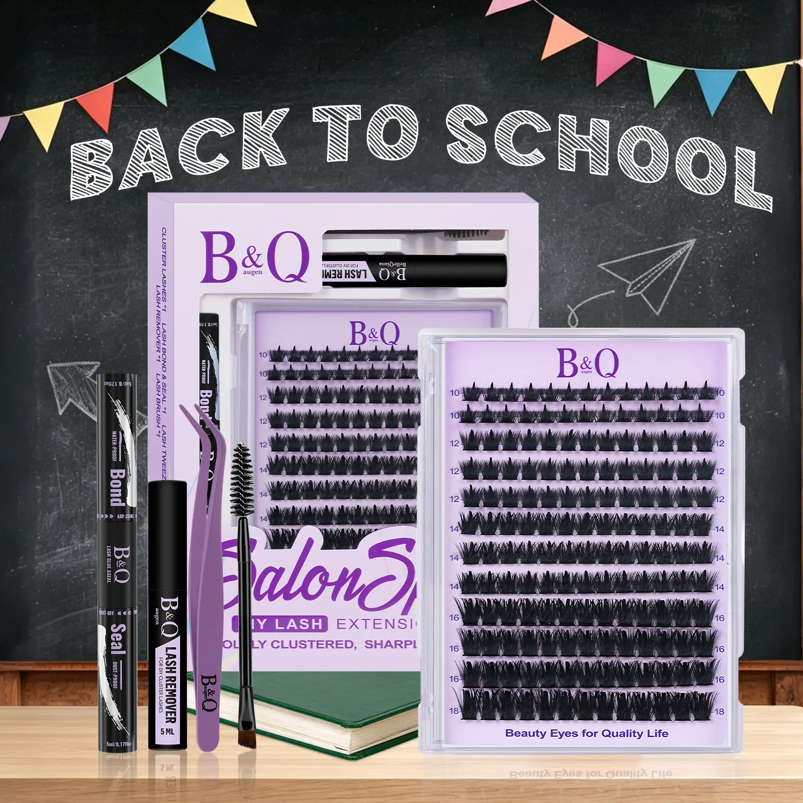 SalonSpike 200D Kit l B&Q Evil Lash,Dramatic Soft Spike Manga Thick Volume Individual Clusters,D-Curl, DIY Eyelashes Extension,Waterproof Sleep proof,Long Lasting,Salon Full Fake Lashes, Makeup Cosmetic Lash Stacking Vacation Lash #tiktokshopbacktoschool