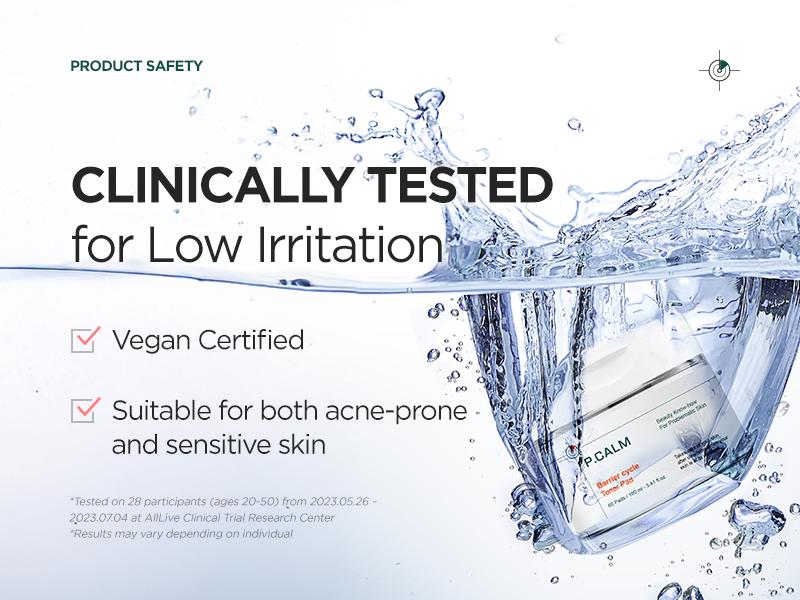 [P.CALM Official] Barrier Cycle Toner Pad – 60 Pads with Centella Asiatica & Papaya Extract for Soothing, Moisturizing & Exfoliating, Korean Vegan Facial Toners Pads for Sensitive Skin (160ml / 5.41 fl.oz)