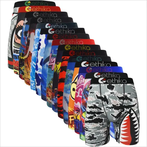 Men's Clothing 3/4/6-Piece Cotton Flat Underwear Set - Mens Sport Briefs, Anti-Chafe Men's Boxer Briefs, Boxers/Trunks, Breathable, Moisture-Absorbing, Suitable for Basketball, Running