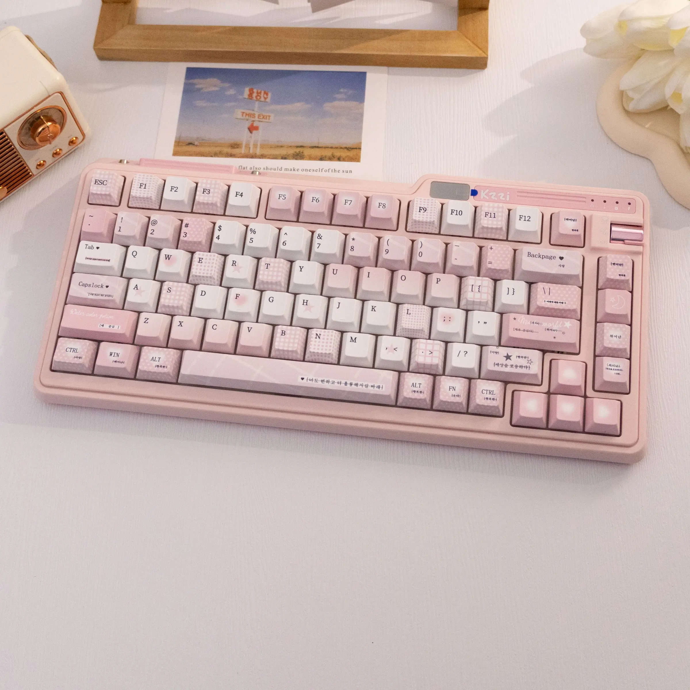 138 Key Dream Theme Round Pbt Keycaps, Pbt Dye Sublimation, Cherry Profile Design, Compatible with Mx Axes, Fits Keyboard Models 61/64/68/87/96/104/108