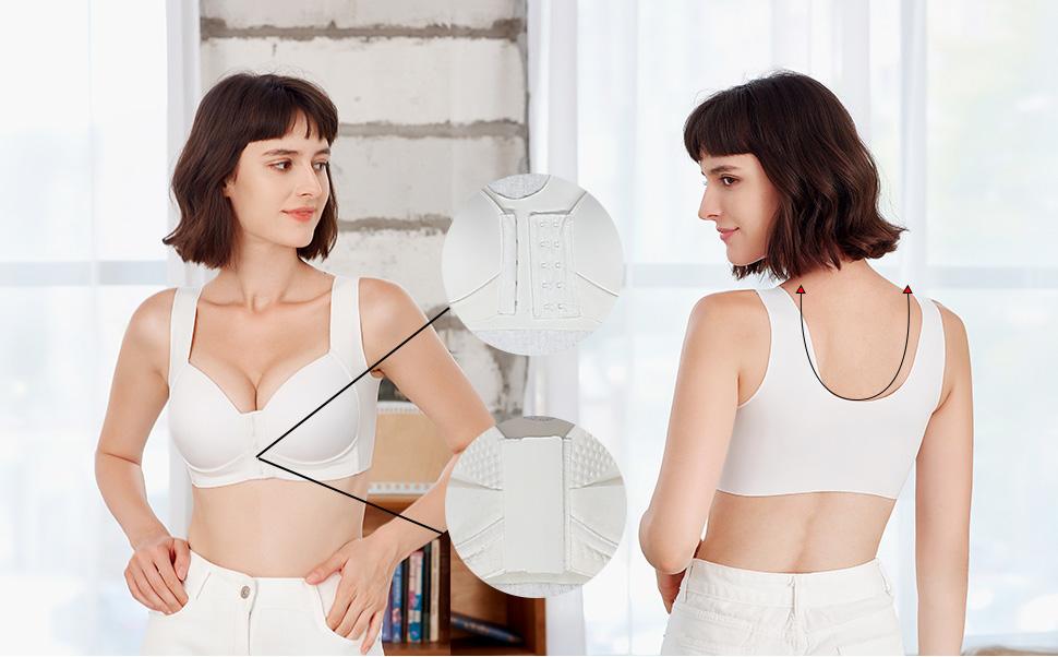 FallSweet Front Close Bra for Women Push Up Wirefree Bra Seamless Brassiere