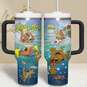 Scooby Doo Aloha Surfing Tumbler 20oz-40oz Stainless Steel, Double Wall Insulated, With Handle & Straw – Funny Gift for Scooby Doo Lovers & Fans new 2026