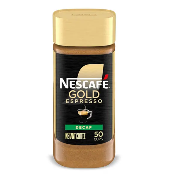 NESCAFÉ Gold Decaf Espresso Instant Coffee, 3.17 oz Jar | Decaf instant espresso; single 3.17 oz (90 g) jar