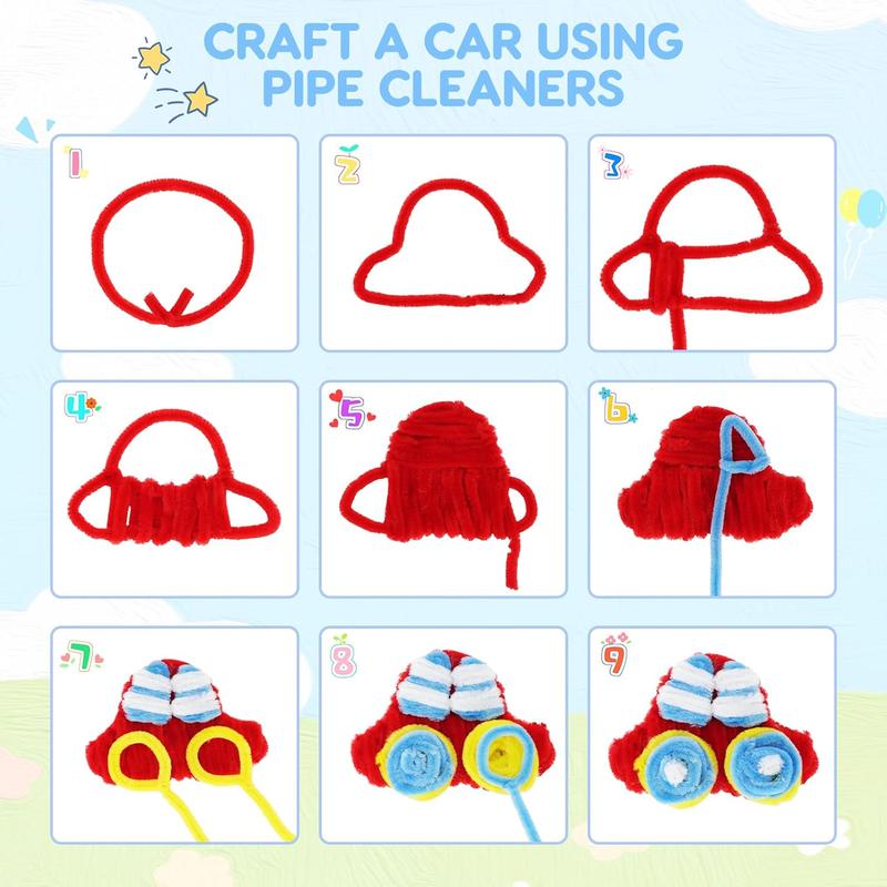 1200PCS Pipe Cleaners Craft, Pipe Cleaners Bulk for Arts and Crafts Supplies Multi-Color Chenille Stems DIY Project Room Decor,Christmas Decorations Creative Toys Gift (12inch*6mm,48colors)