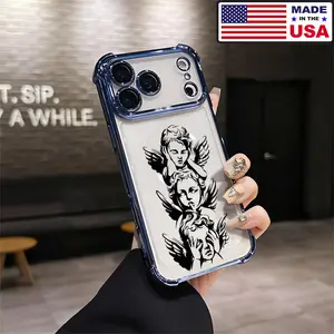 Three Wise Cherubs Tattoo Aesthetic Design Pattern Casing For iPhone 17 16 15 14 13 12 Samsung 22 23 24 25 Plus Pro Max Ultra Soft Silicon TPU Shockproof Protector Vintage Unique Gifts for girls Fashion Mobile Phone Case