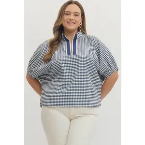 CURVE Sunday Picnic Gingham Blouse By Entro