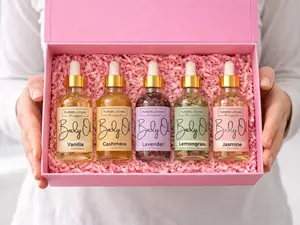 PureBellissimo Luxury 5 Body Oil Set, Cashmere Shimmer Oil, Lavender Oil, Vanilla Oil, Lemongrass Oil, Jasmine Oil