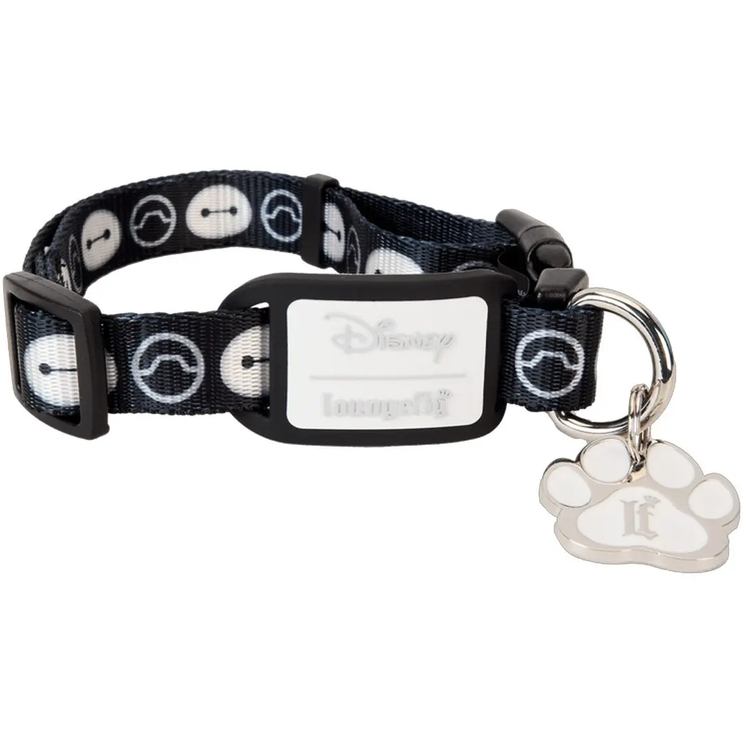Loungefly Disney Big Hero 6 10th Anniversary Baymax Print Dog Collar - Large, Adjustable Nylon Dog Collar with Iconic Imagery, Enamel Badge, Sturdy Metal Hardware for a Heroic Look, Best Friend Pet Accessory, Collars