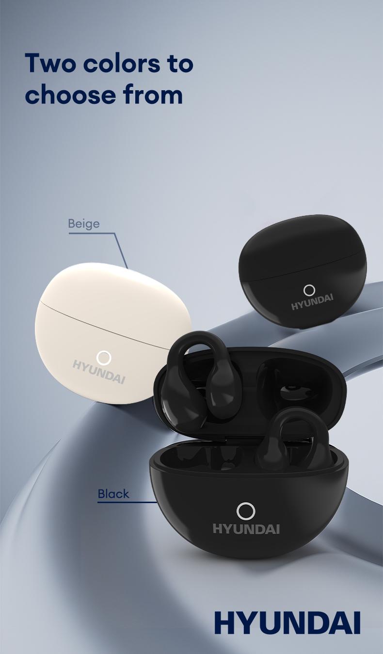 HYUNDAI LP25 Clip On Ear Wireless Headphones, Audio Wireless Earbuds Built-in Microphone for Music & Phone Call,Bluetooth Flash 5.4 Rejects Delays, Waterproof & Dustproof Comfortable for Sports & Workouts