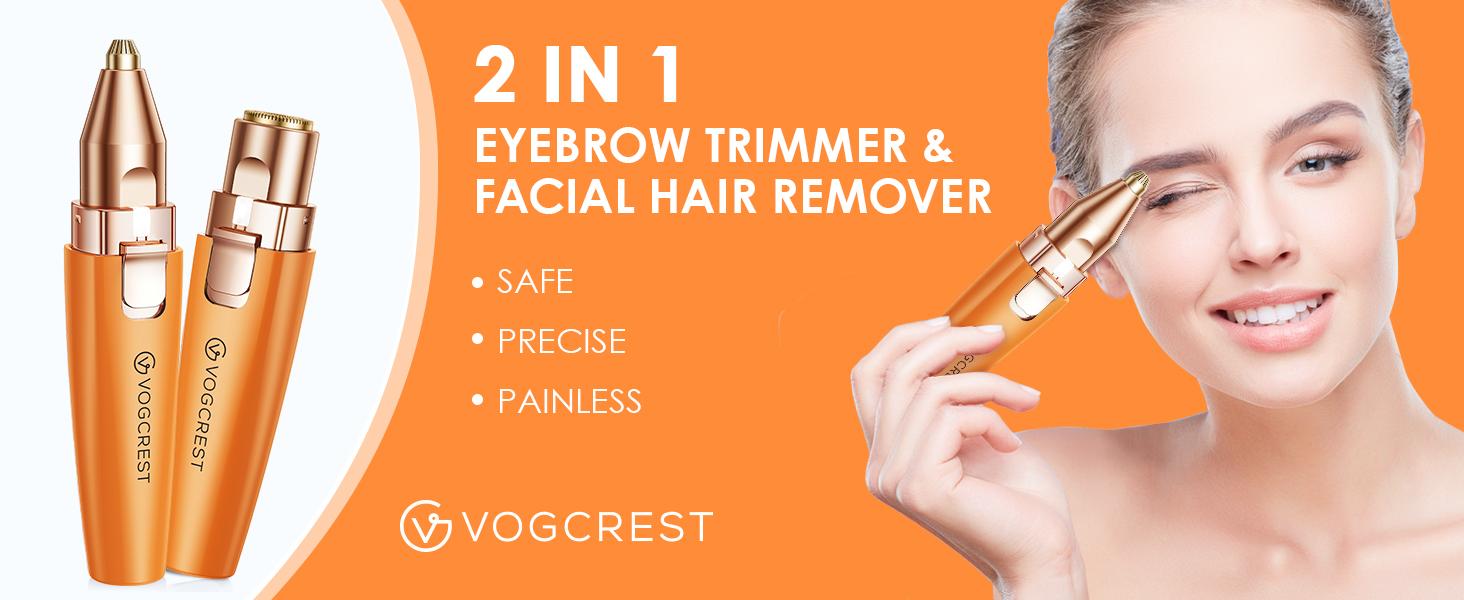 Vogcrest Eyebrow & Facial trimmer,Hair Remover Women's Portable 2-in-1 Electric Shaver with Type-C Charging LED Light Comfortable Grooming Vogcrest Eyebrow & Facial trimmer,Hair Remover Women's Portable 2-in-1 Electric Shaver with Type-C Charging LED Light Comfortable Grooming