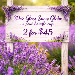 2 for 45 glass snow globe cups no handle