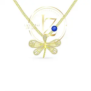 COD#2039  Dragonfly with a Cuban chain 5 mm wide and 20 inches long