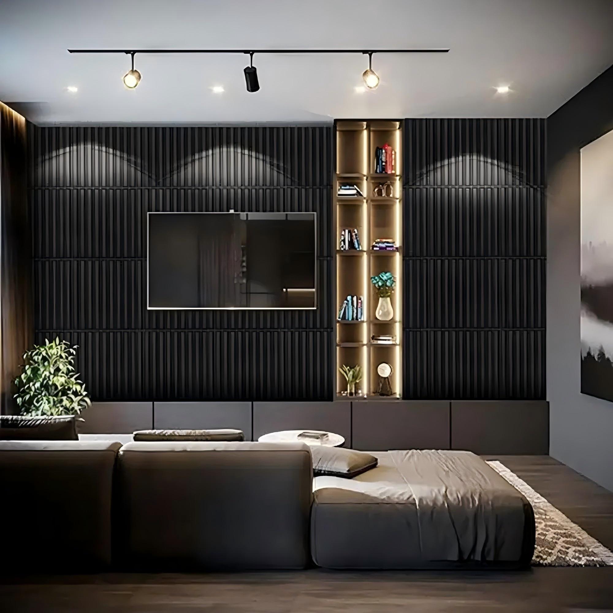 FLOLEOPA PVC Plastic 3D Wall Panels, Waterproof and Fire-Resistant, 11.8x11.8 inches, Approx. 1mm Thickness. Ideal for Living Rooms, Bedrooms, Hotels, Offices, Game Rooms, and TV Feature Walls. Modern Home Decor Vinyl. Includes Installation Accessories.