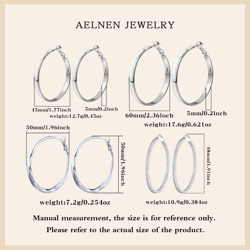 AELNEN Multi-Size Dual-Tone Hoop Earrings - Gold & Silver Tone Classic Statement Hoops - Versatile Everyday Jewelry - Gift for Her