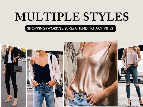 EKOUAER Silk Pajamas Set Women Satin Camisole Sleepwear Lingerie 2 Piece Pjs Cami Top and Shorts Sleep Nightwear Gift Loungewear Pajama Set women's  pajamas