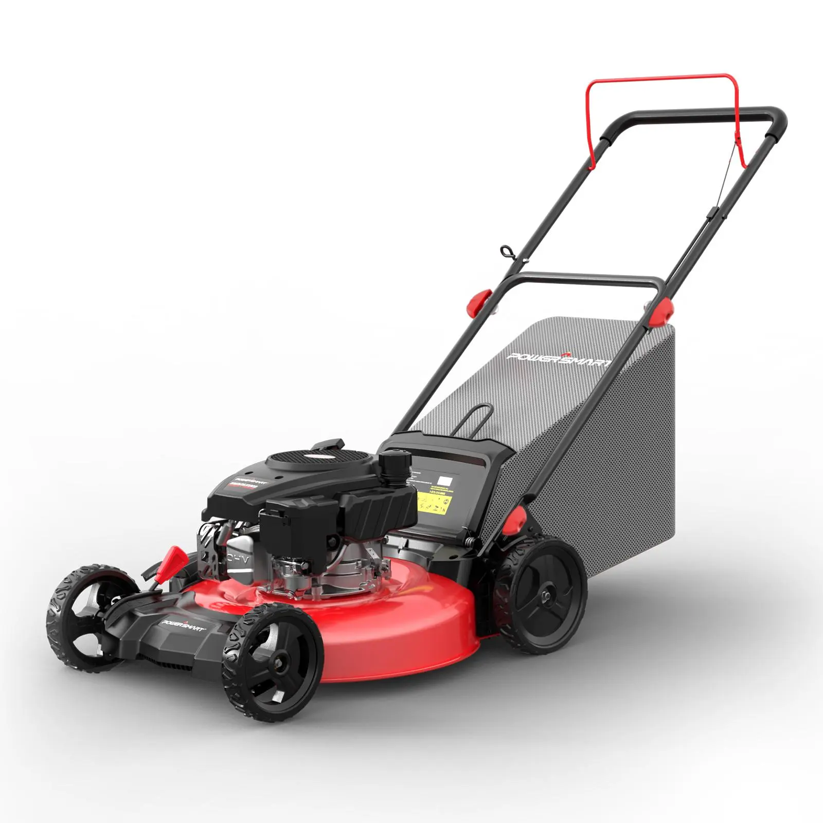 PowerSmart Gas-Powered Lawn Mower - 144 cc OHV Engine, 18-Inch (DV8618P)/21-Inch (DV8621P) Steel Deck, 21" Cutting Blade, Foldable Push Commercial Mower, 3-in-1 Bagging/Mulching/Side-Discharging Grass Removal Tool, Ideal for Professionals