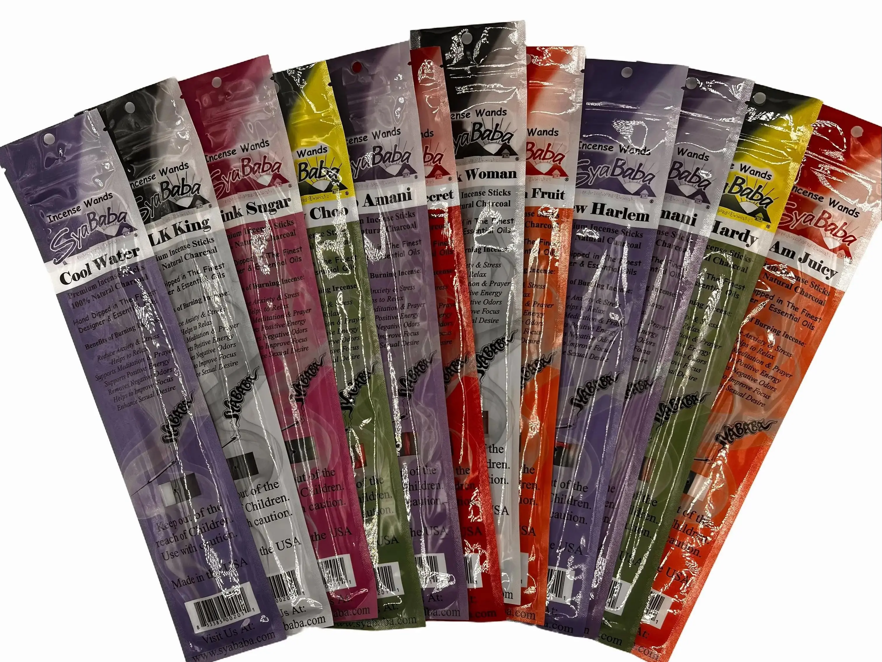 SyaBaba Premium Household Scented Incense Sticks - Fresh Scent, Added Fragrance Room Fragrance Set, 12 Flat Packs (10 Sticks Each), Hand-Dipped in USA Perfume, Aromatherapy Home Supplies That Enhances Experience