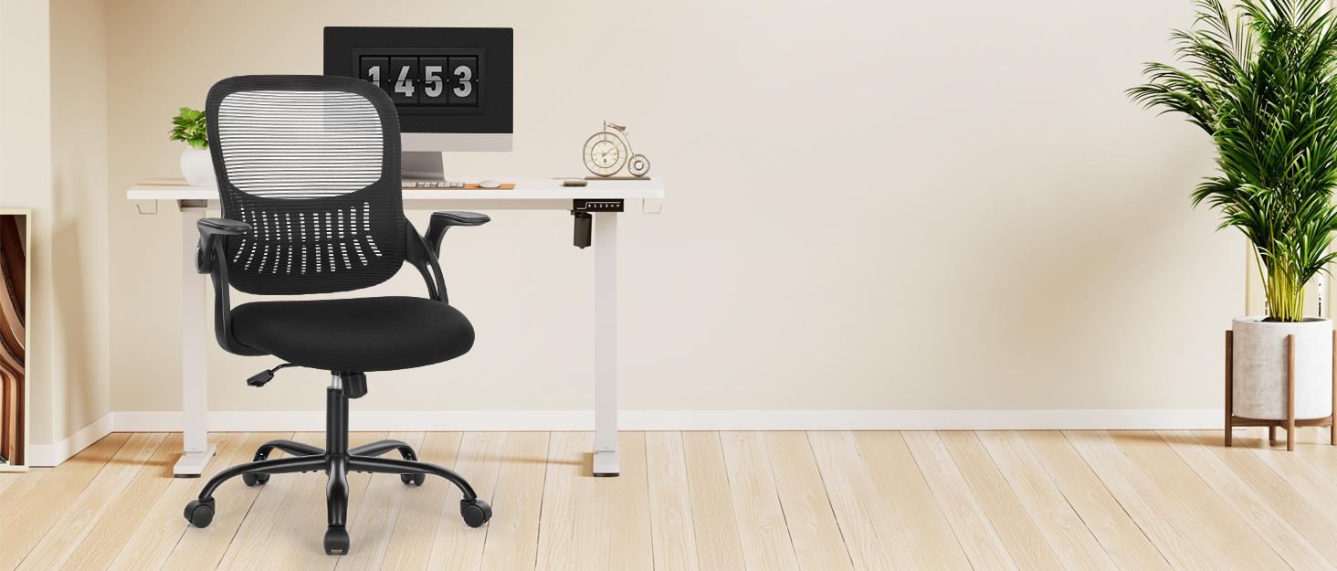 Furnest Furniture Indoor Furniture chairs Height Adjustable Office Computer Desk chair, Ergonomic Mid-Back Mesh Rolling Work Swivel chairs with Wheels, Comfy Arms for Home and work hermanmiller chair