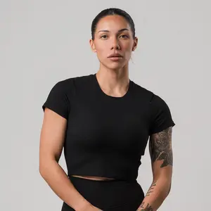 Gymreapers - Axis Support Baby Tee - Cropped Gym Top with Built-In Support