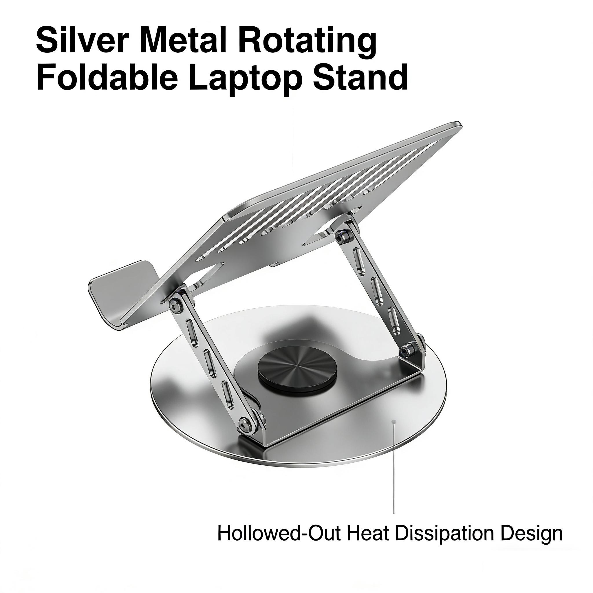 360° Rotatable Tablet Stand Adjustable Foldable Desktop Notebook Stand Holder for 10-17 Inch Laptop Tablet(Large)