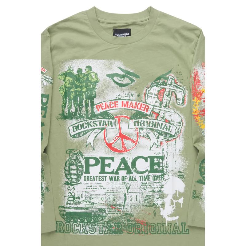 Saeko Olive Long Sleeve Graphic T-Shirt