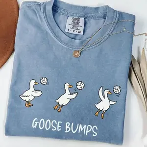 Comfort Colors Goose Bumps Volleyball T-shirt Funny Goose Volleyball Team Tee Cute Volleyball Player T-shirt Sports Gift