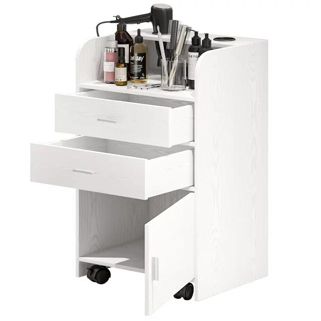 HOMBCK Salon Station, Storage Cabinet with 2 Drawers & Large Cabinet