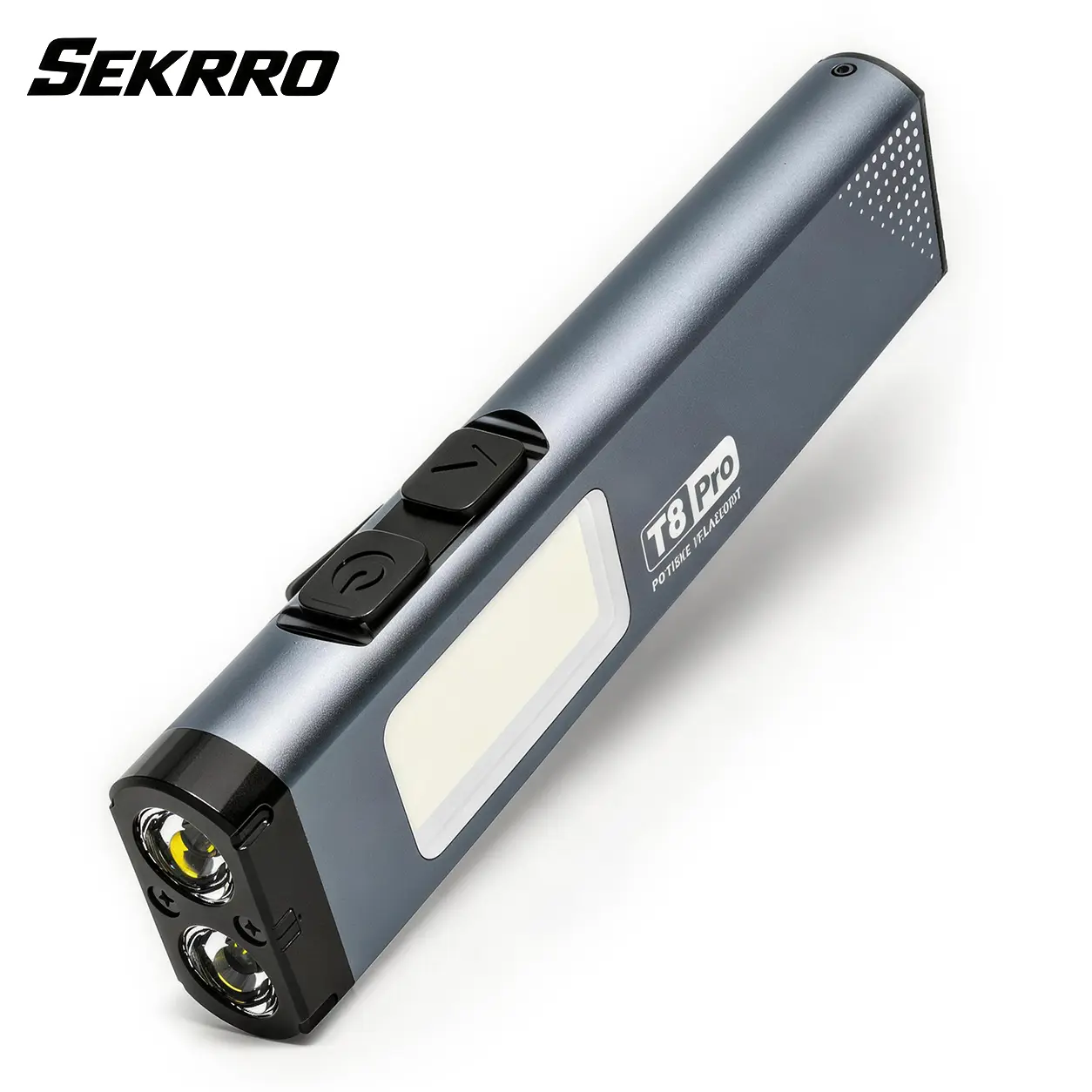 Sekrro Rechargeable Adjustable Tactical High Lumen Flashlight (800 Lumens) - USB-C LED Torch with COB Floodlight, 7 Modes, Dual Switch, Magnetic Base, Beeper Alarm, Pocket Clip, Zoomable for Camping, Hiking, Men's Gifts, Adjustable Tactical Flashlight, Co