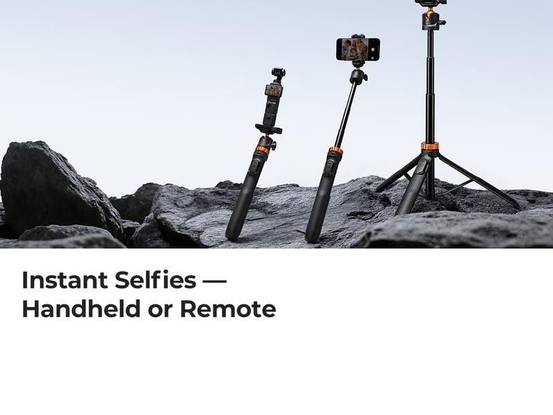 K&F CONCEPT Selfie Stick Tripod – 2-in-1 Phone/Camera Stand with Built-in Remote| For iPhone/Android, Works with Selfie Accessories & GoPro/DJI/Insta360| Ideal for Travel/Live Streaming/Vlogging/Daily Use