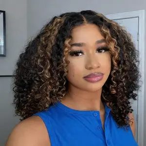 LIVE Menglle Hair 200%/250% Density 4C Baby Hair Kinky Curly 7x6 Pre Cut Lace Wear and Go Glueless Human Hair Wigs highlight 1B/P30 color Color#springfresh#TikTokShopJumpstartSale