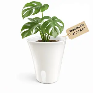 Self-Watering Pots with Clear Insert for Root Monitoring (5-Pack)