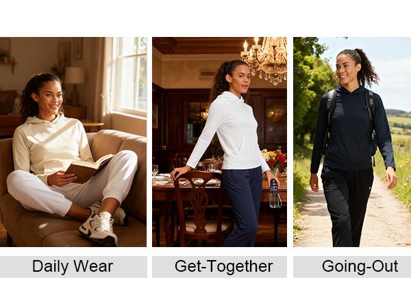 MAELRE Hoodies for Women Golf Soft Long Sleeve Sweatshirts Plain Dry Fit Fall & Winter Midlayer Womens Hoodies Pullover Casual Wear Womenswear